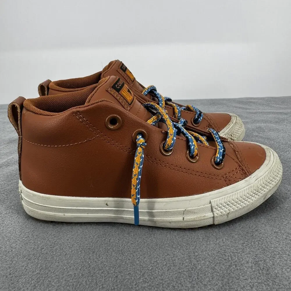 Converse All Star Berkshire Mid Boot Junior 1 Brown‎ Leather 668490C